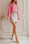 Veranne Lilac | Short A-Line Tweed Skirt- boutique 1861 on model full look