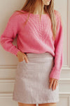 Veranne Lilac | Short A-Line Tweed Skirt- boutique 1861 on model