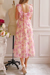 Lidia | Floral Midi Dress w/ Large Ruffles