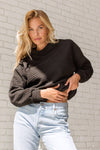 Raquel Black Round Collar Sweater | La petite garçonne
