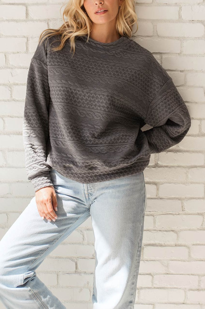 Dailystory Raquel Grey Round Collar Sweater | La petite garçonne