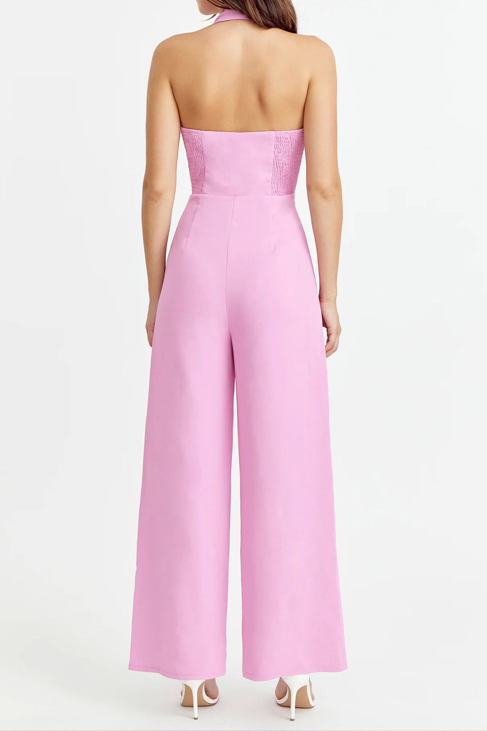 Ramses Pink Jumpsuit w/ Halter-Neck Vest Top | La petite garçonne On Model Back