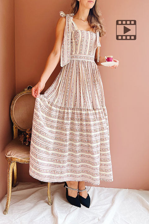 【週末値下げ】 Framed flower open long dress MURRAL Framed flower open long dress