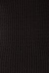 Sambir Black Mock Neck Ribbed Fitted Top | La petite garçonne fabric