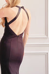 Sandra Black Halter Mermaid Maxi Dress w/ Open Back | Boutique 1861 back on model