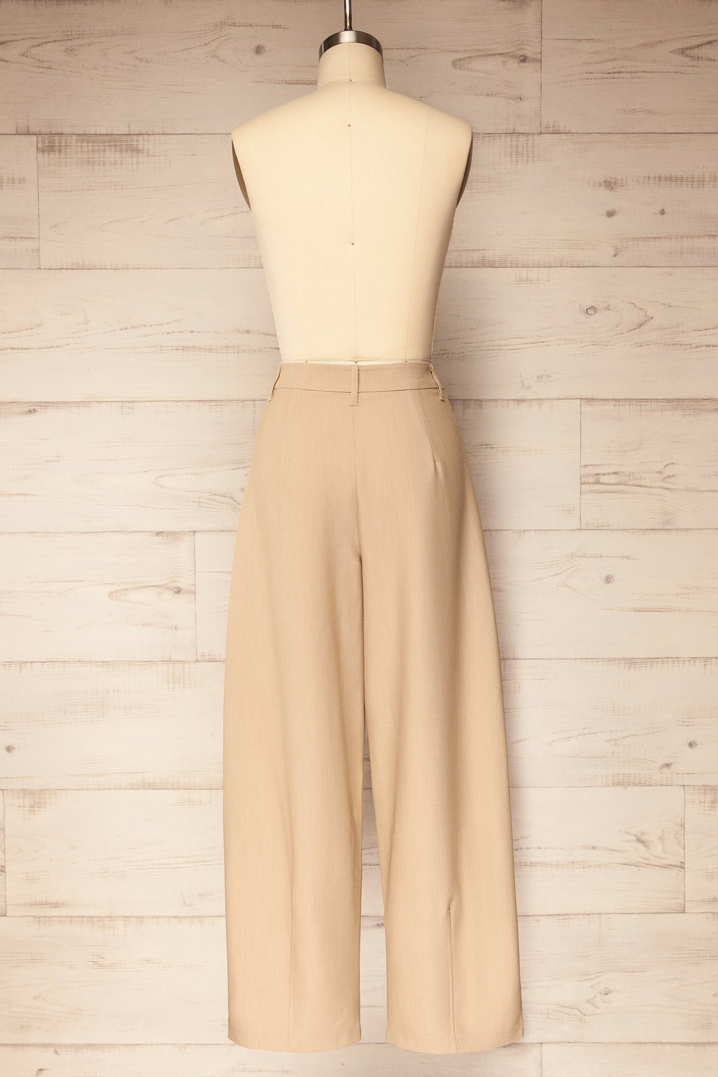Satna Beige Barrel Legs Trousers | La petite garçonne back 