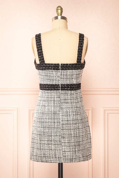 Scarlett Black & White Short Tweed Dress | Boutique 1861 back vie