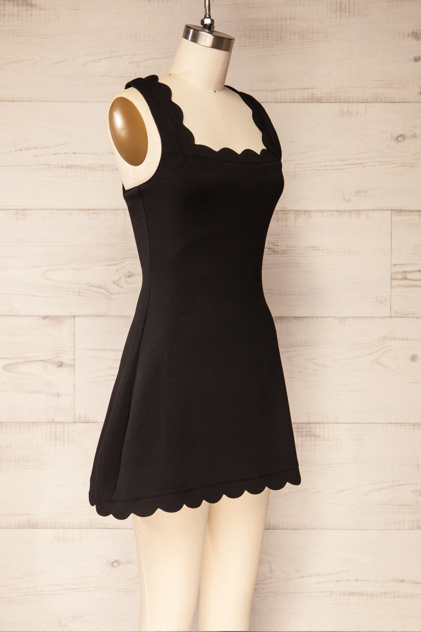 Sirsa Black A-Line Mini Dress with Built-In Shorts | La petite garçonne side view