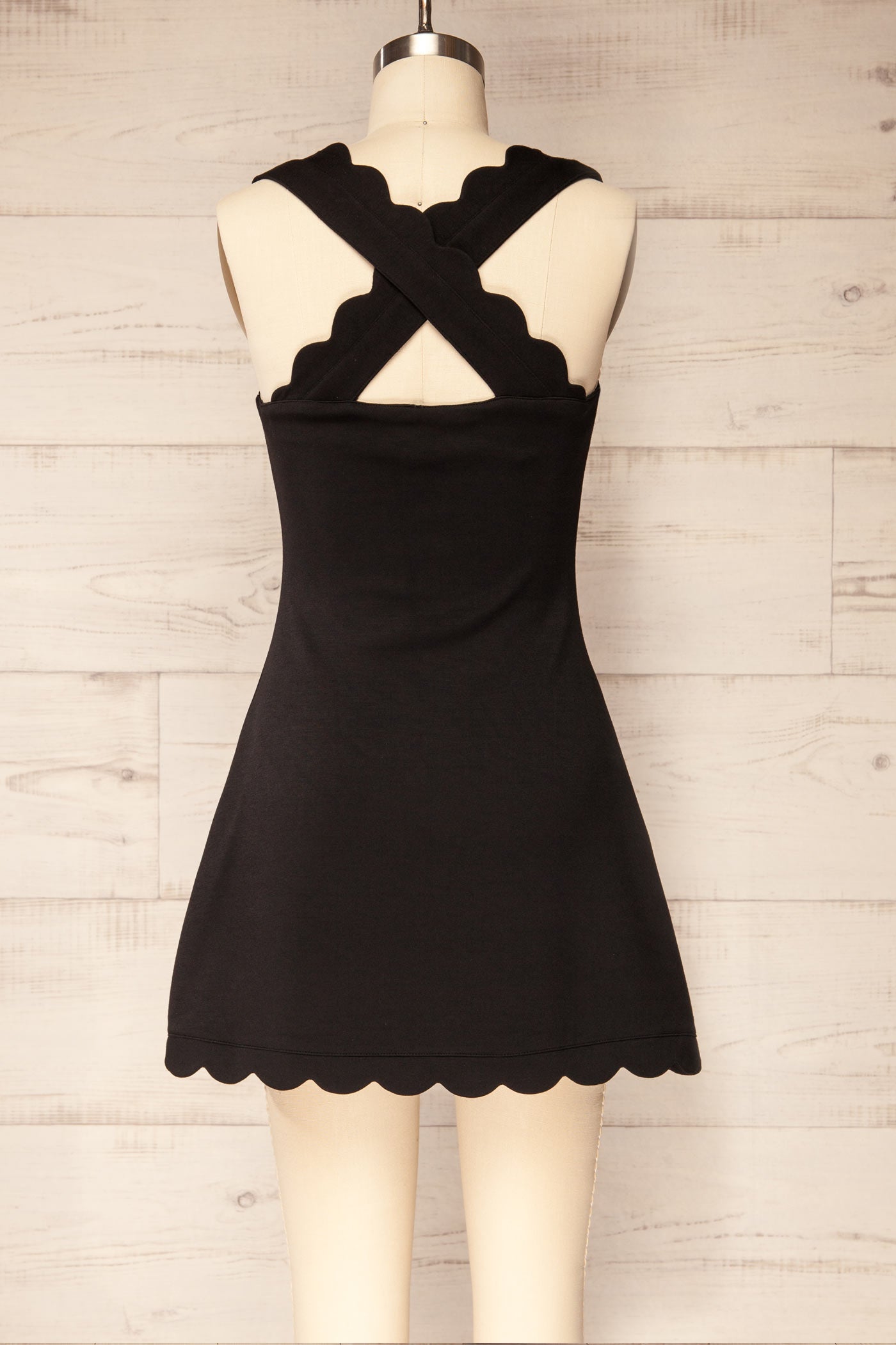 Sirsa Black A-Line Mini Dress with Built-In Shorts | La petite garçonne back view