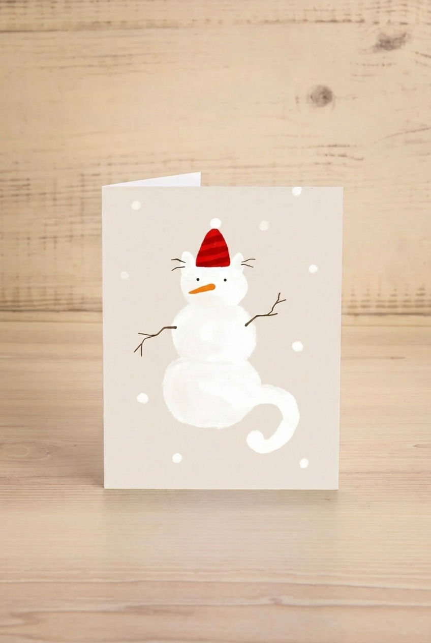 snow pepito cat christmas greeting card by mimi and august