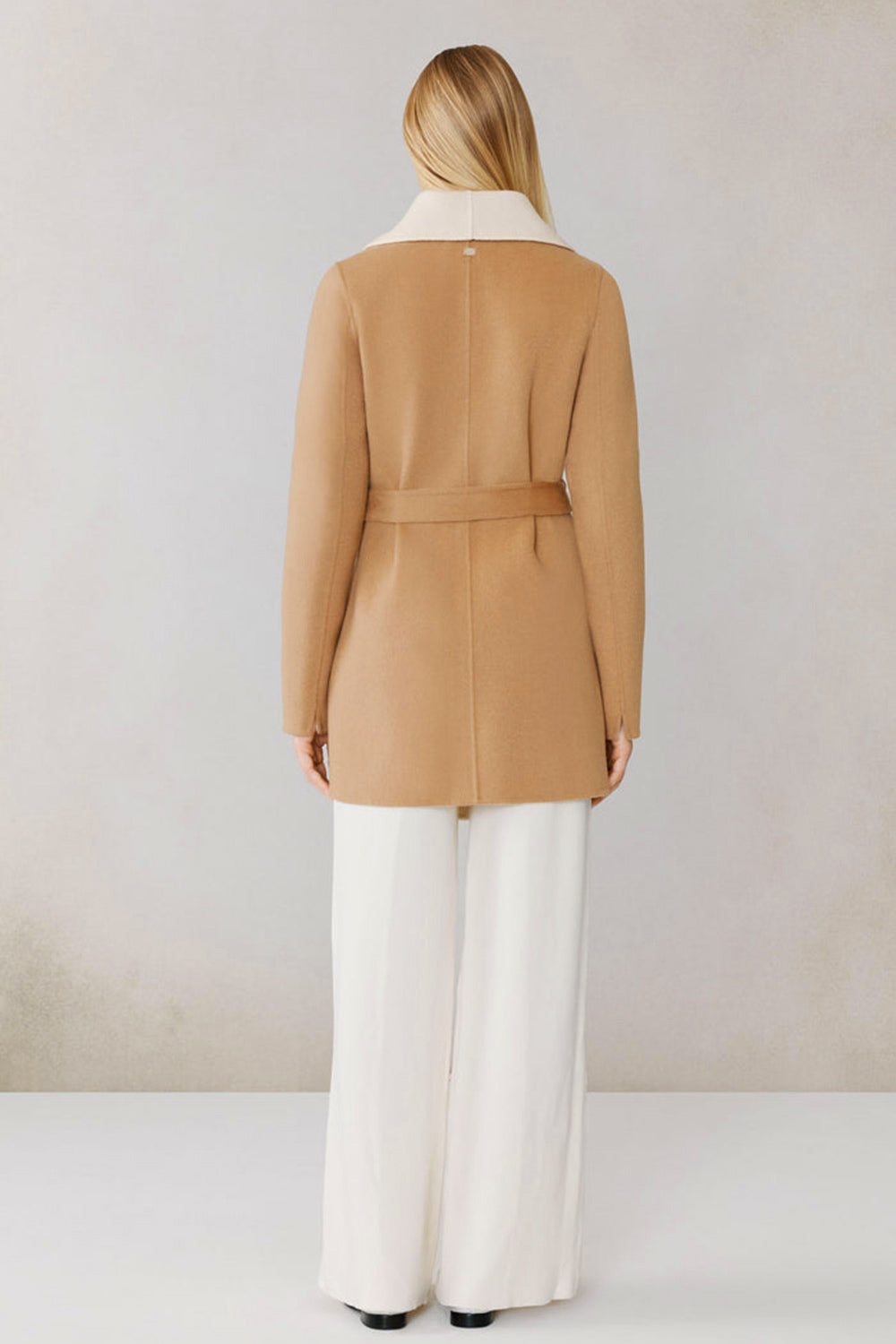 Treviso Two-Tone Wool Coat | La petite garçonne back model