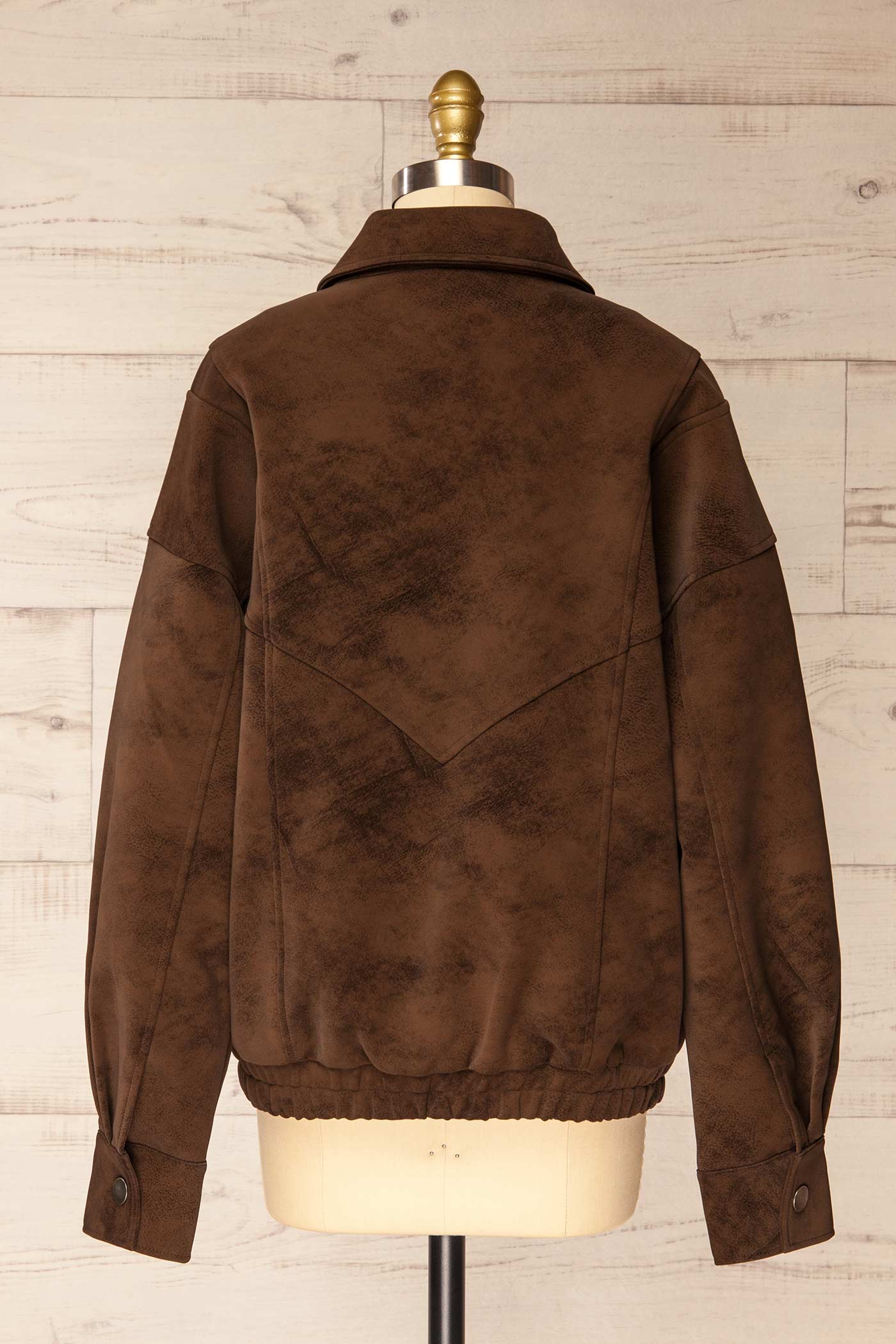 Tortona Brown Faux Suede Oversized Jacket | La petite garçonne back