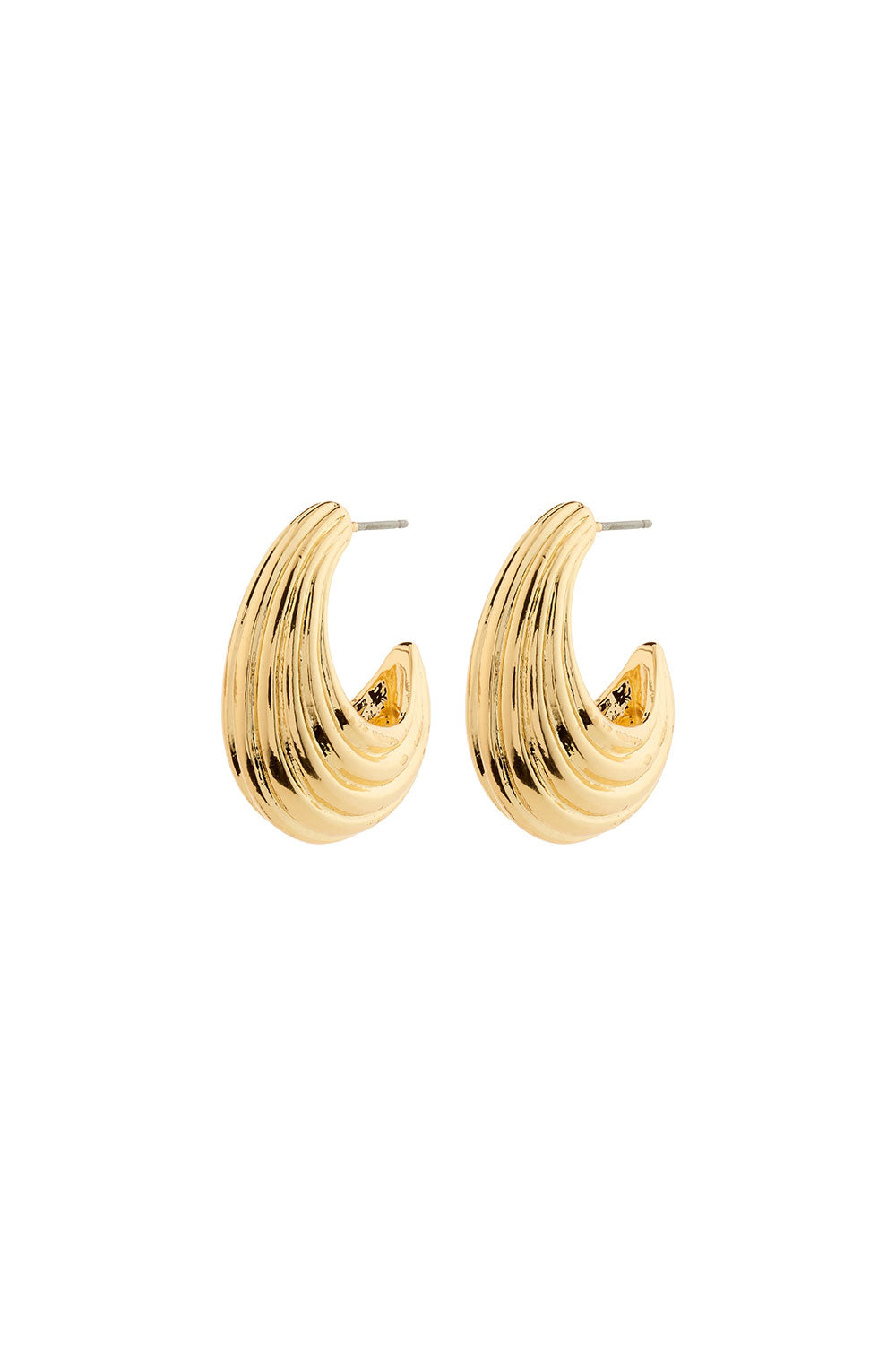 Ulsan Gold | Ribbed Hoop Earrings by Pilgrim