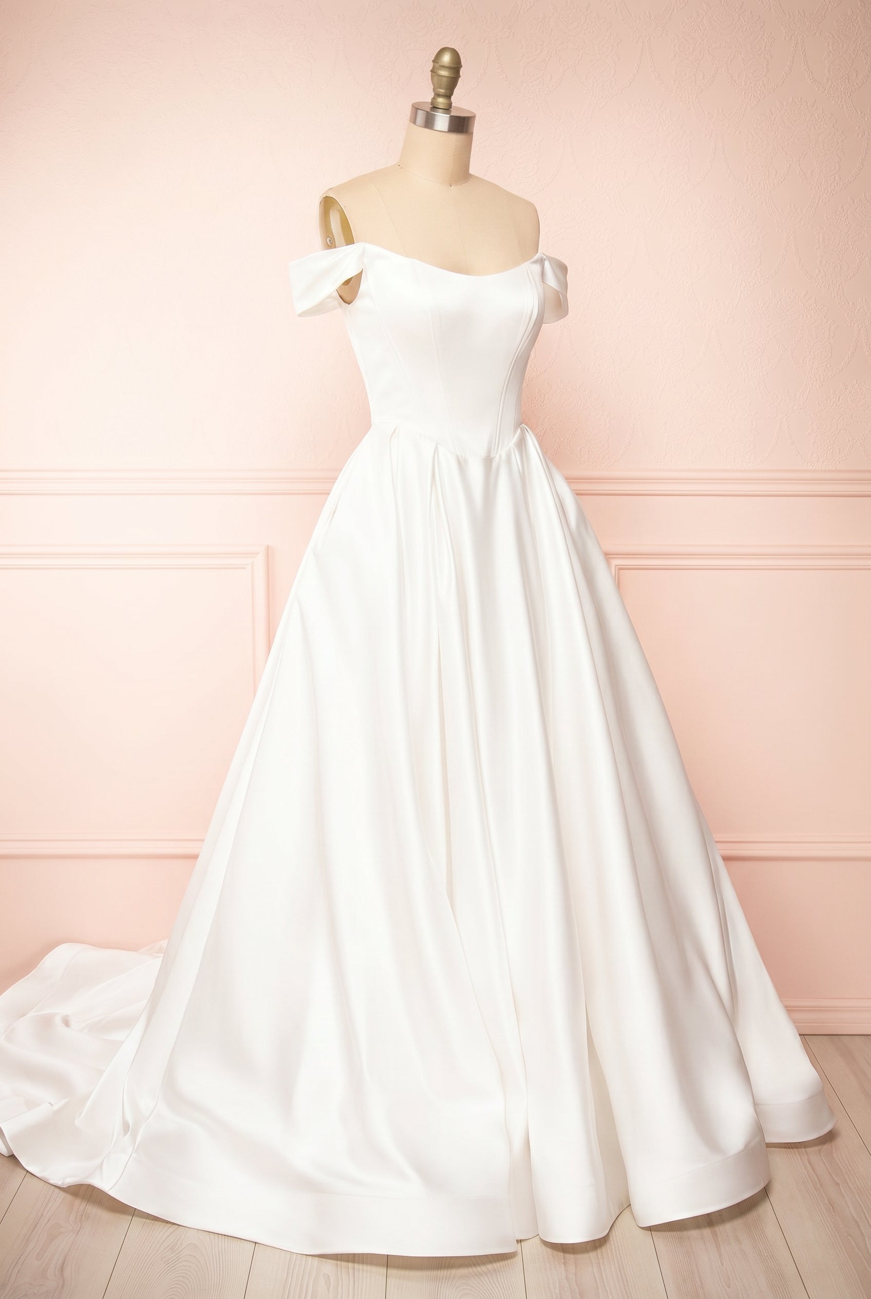Valentyne | Maxi Satin Off Shoulders Wedding Dress