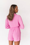 Warmel Pink High-Waisted Linen Shorts | La petite garçonne  on model