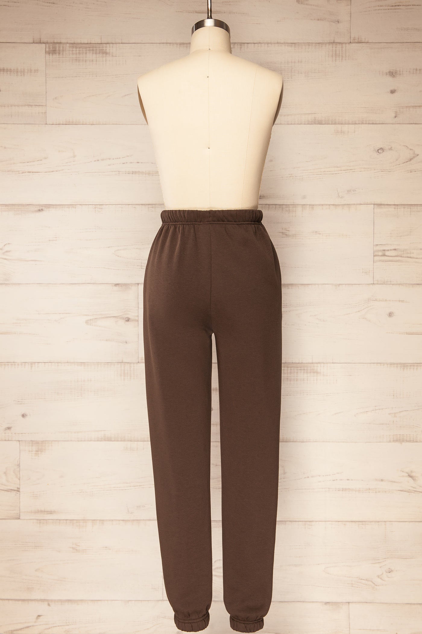 Wokha Brown High-Waisted Jogger Pants with Pockets | La petite garçonne back 