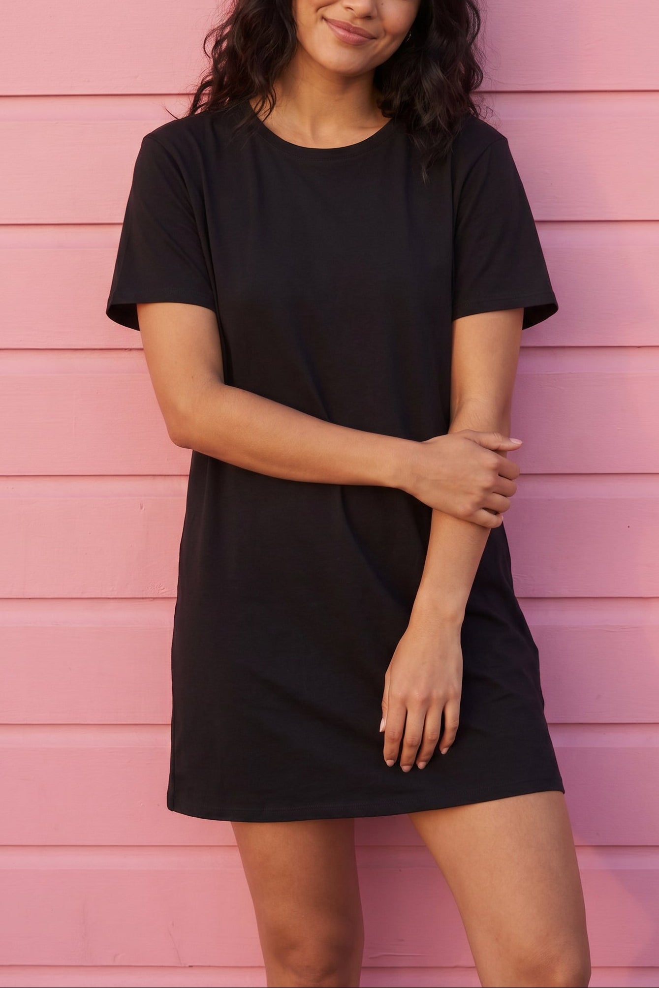 Woman wearing Sammia Oversized Cotton T-Shirt Dress by Dailystory from la petite garçonne