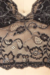 Zerline Black Floral Lace Bralette w/ Silver Detailing | Boutique 1861 fabric