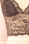 Zerline Brown Floral Lace Bralette w/ Silver Detailing | Boutique 1861 bottom