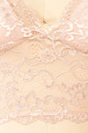 Zerline Pink Floral Lace Bralette w/ Silver Detailing | Boutique 1861 fabric