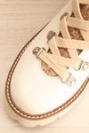 Aalyyah Lace Up Ankle Boots w/ Sherpa Detailing | La petite garçonne flat close-up