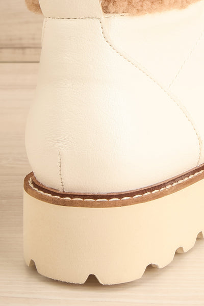 Aalyyah Lace Up Ankle Boots w/ Sherpa Detailing | La petite garçonne back close-up