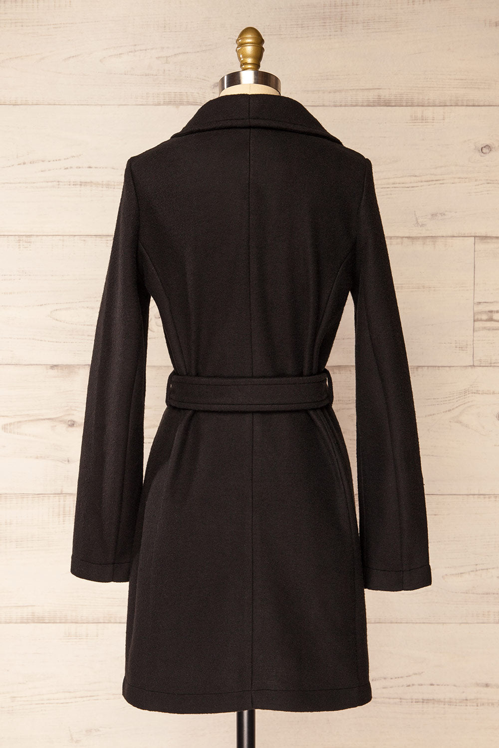 Abasha Black Short Felt Coat | La petite garçonne back view