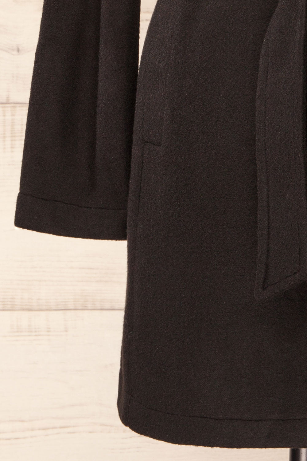 Abasha Black Short Felt Coat | La petite garçonne bottom