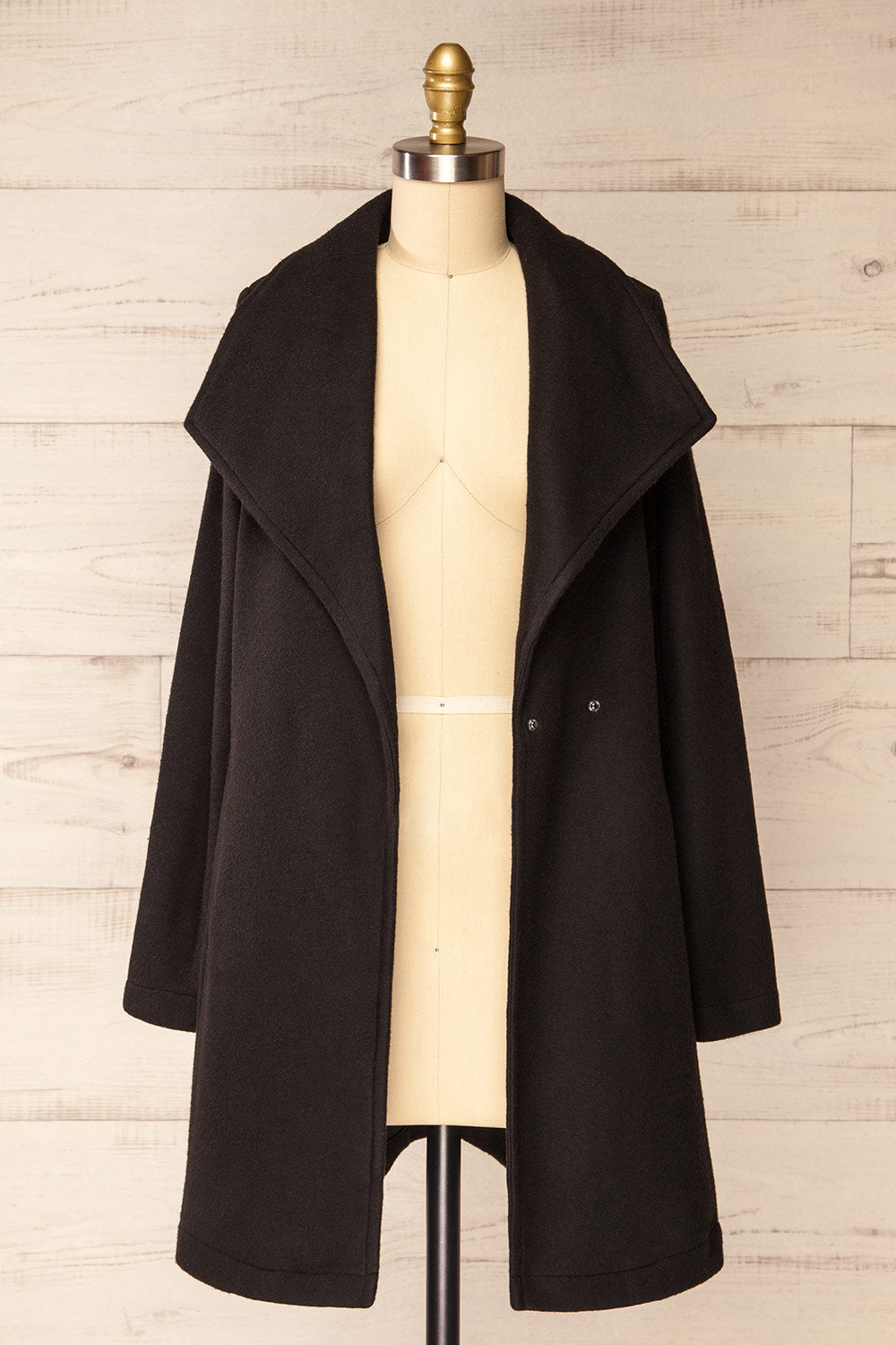 Abasha Black Short Felt Coat | La petite garçonne open view