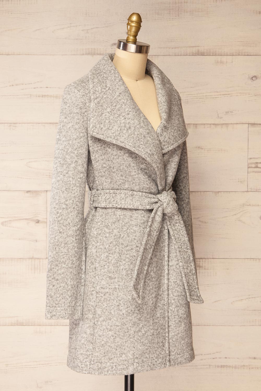 Abasha Grey Short Felt Coat | La petite garçonne side view