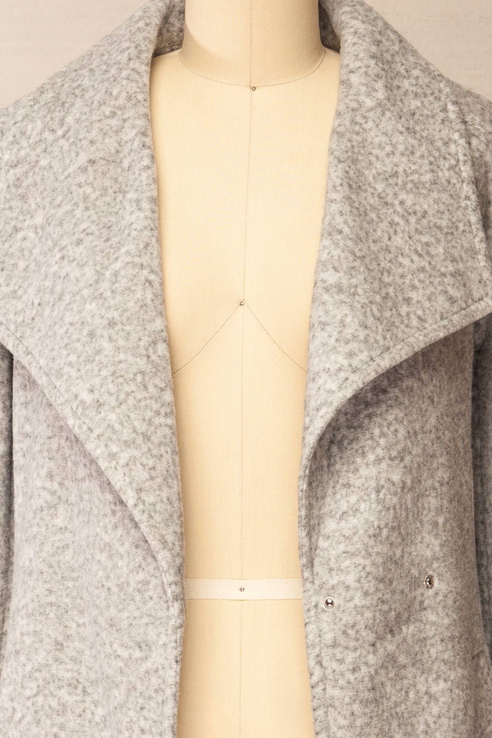 Abasha Grey Short Felt Coat | La petite garçonne open view