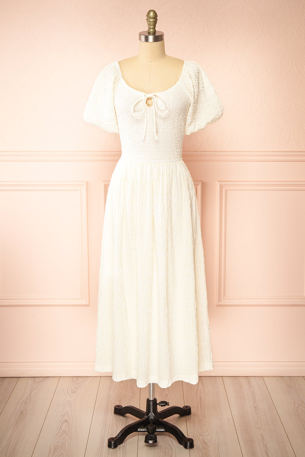 Abaume | Long Ruched Ivory Dress