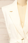 Abbotsford White Sleeveless Tweed Blazer Dress | La petite garçonne front