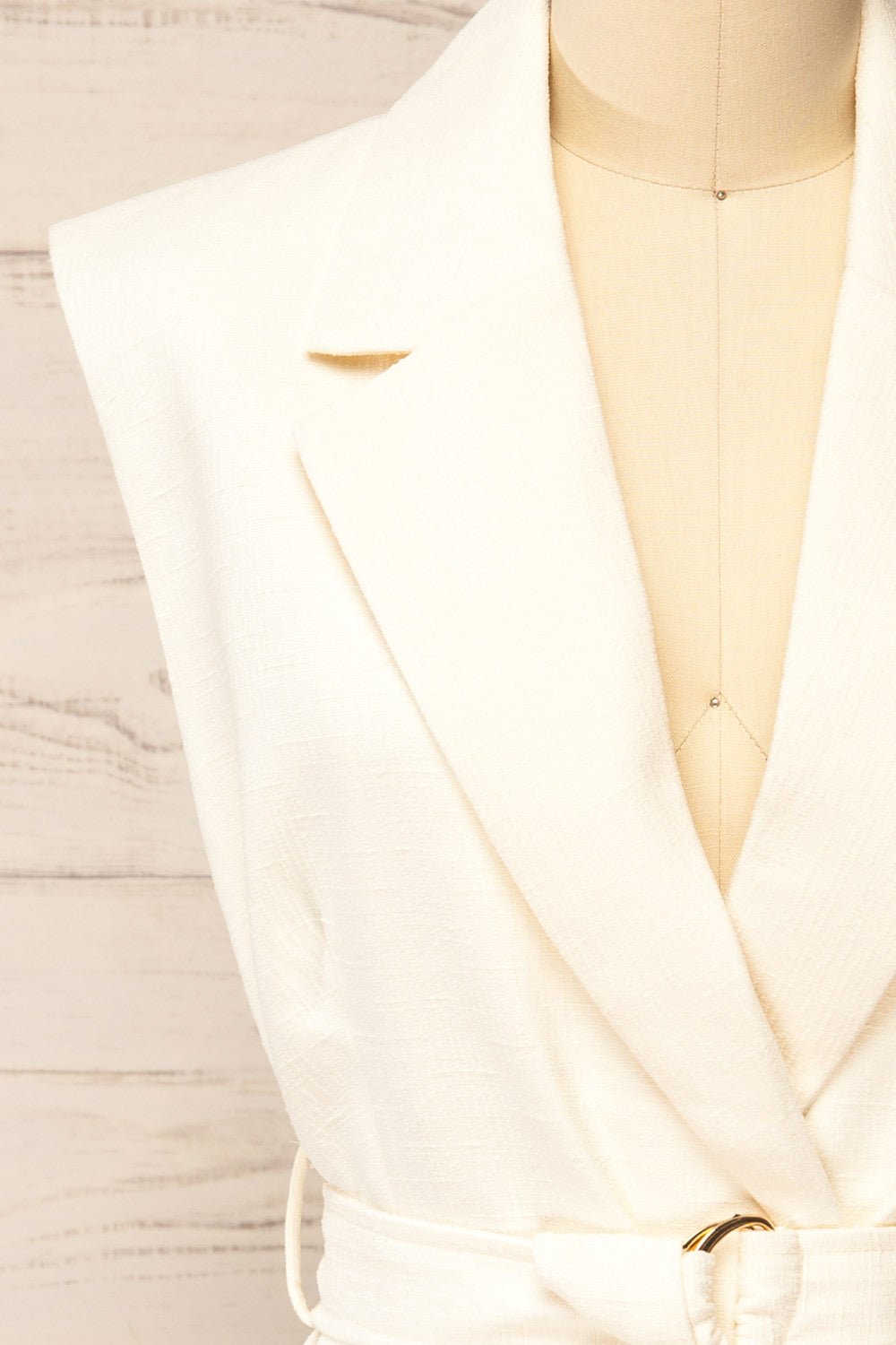 Abbotsford White Sleeveless Tweed Blazer Dress | La petite garçonne
