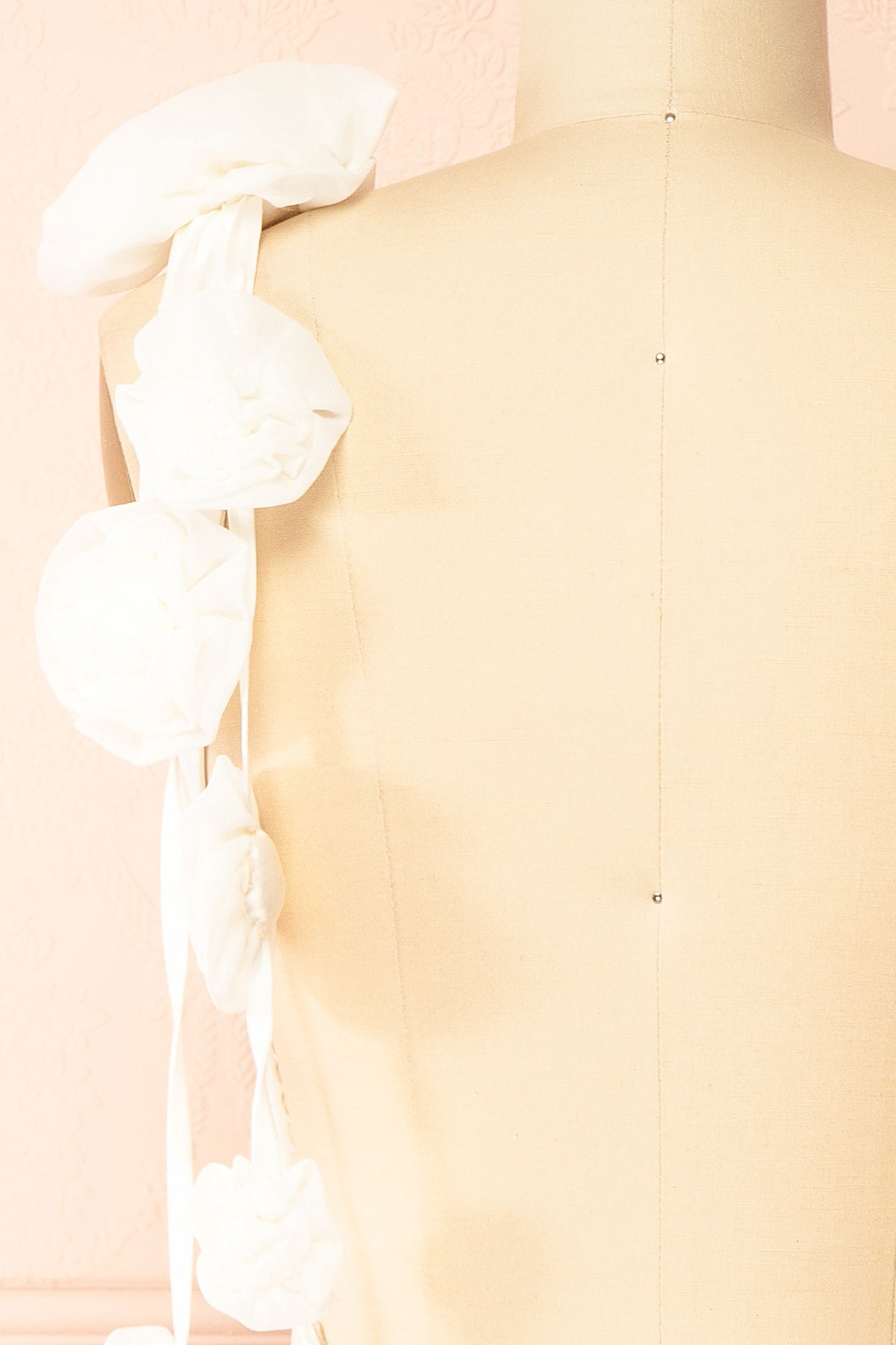 Abdela Ivory Satin Short Dress with Low Open Back | Boudoir 1861 details