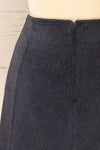 Aberfoyle Navy Felt Short Skirt w/ Pockets | La petite garçonne back close-up