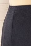 Aberfoyle Navy Felt Short Skirt w/ Pockets | La petite garçonne side close-up