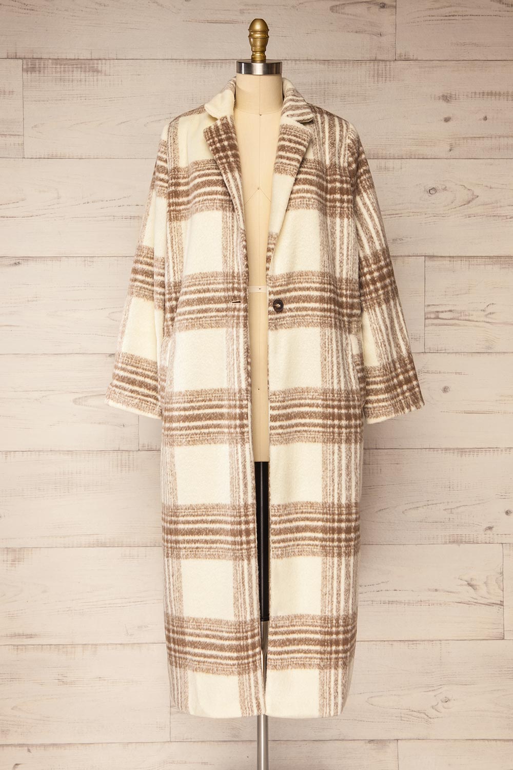 Acadie Plaid Long Coat | La petite garçonne open view