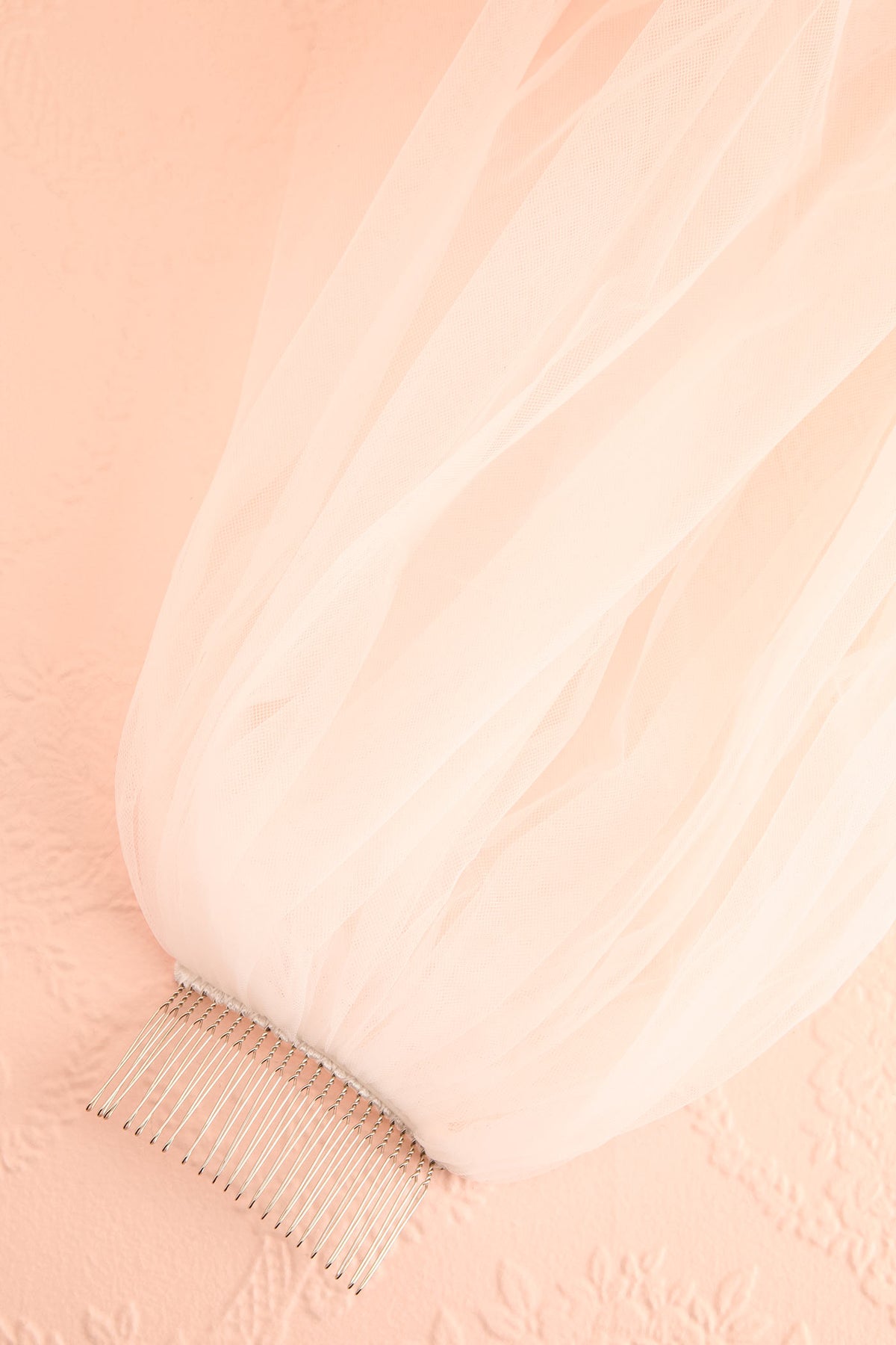 close-up of Achilia Ivory Floral Lace Tulle Wedding Veil at Boudoir 1861