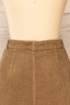 Acy Brown Short Corduroy Skirt w/ Buttons | La petite garçonne  back close-up