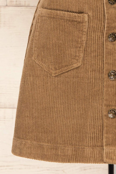 Acy Brown Short Corduroy Skirt w/ Buttons | La petite garçonne bottom