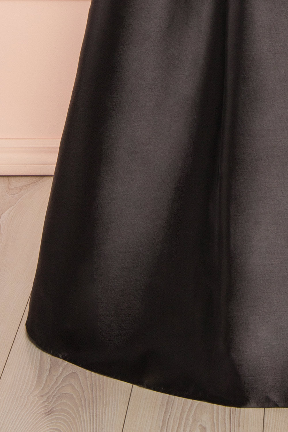 Adanel Black & White Maxi Dress w/ Slit | Boutique 1861 bottom close-up
