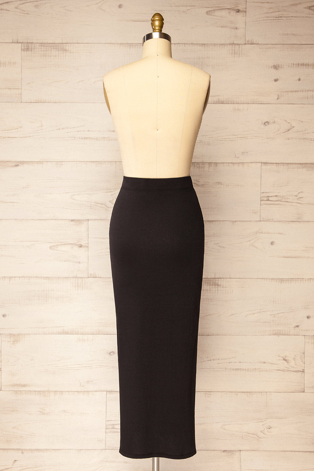 Addis Black Long Skirt w/ Side Slit | La petite garçonne back view