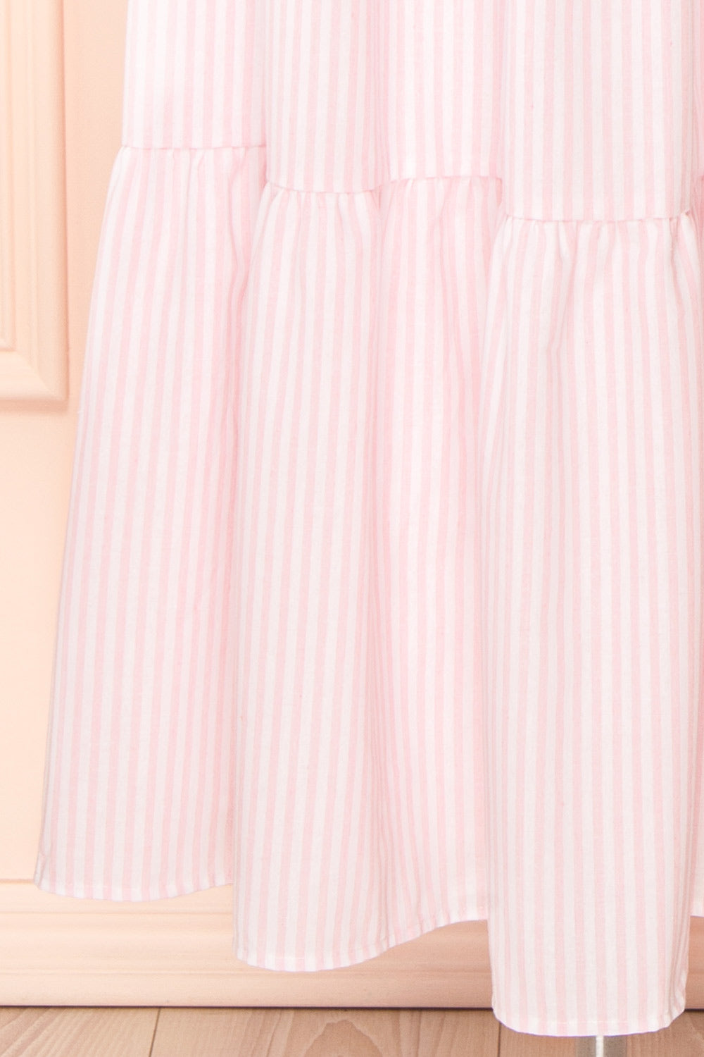 Addison Long Pink Striped Dress | Boutique 1861 bottom