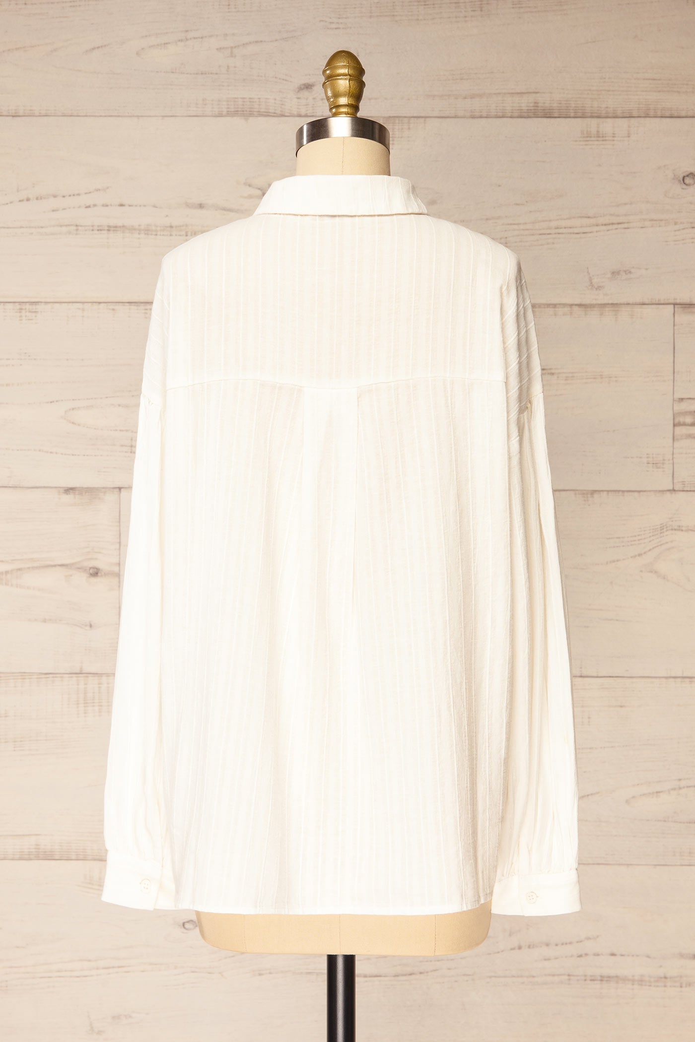 Adenau Sheer Ivory Textured Shirt | La petite garçonne back 