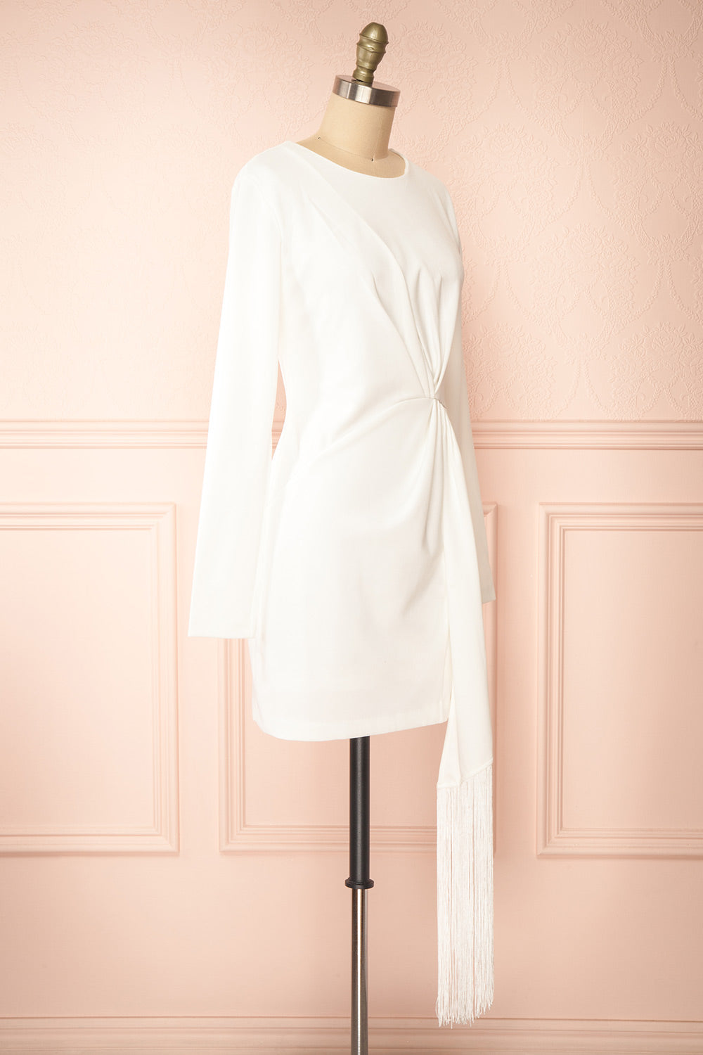 Adenia Short White Long-Sleeved Dress | Boudoir 1861 side view