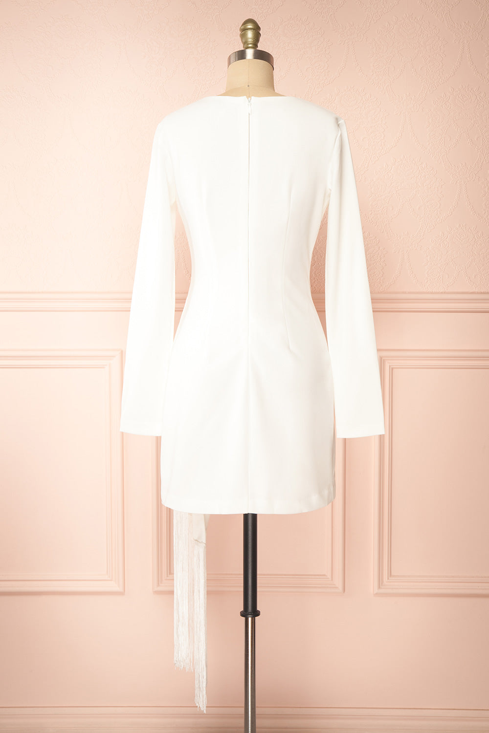 Adenia Short White Long-Sleeved Dress | Boudoir 1861 back view