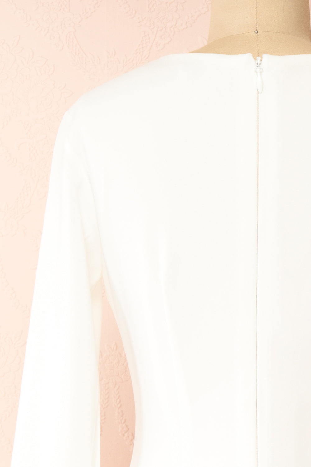 Adenia Short White Long-Sleeved Dress | Boudoir 1861 back