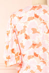Aghasti Short Pink Floral Wrap Dress | Boutique 1861 back close-up