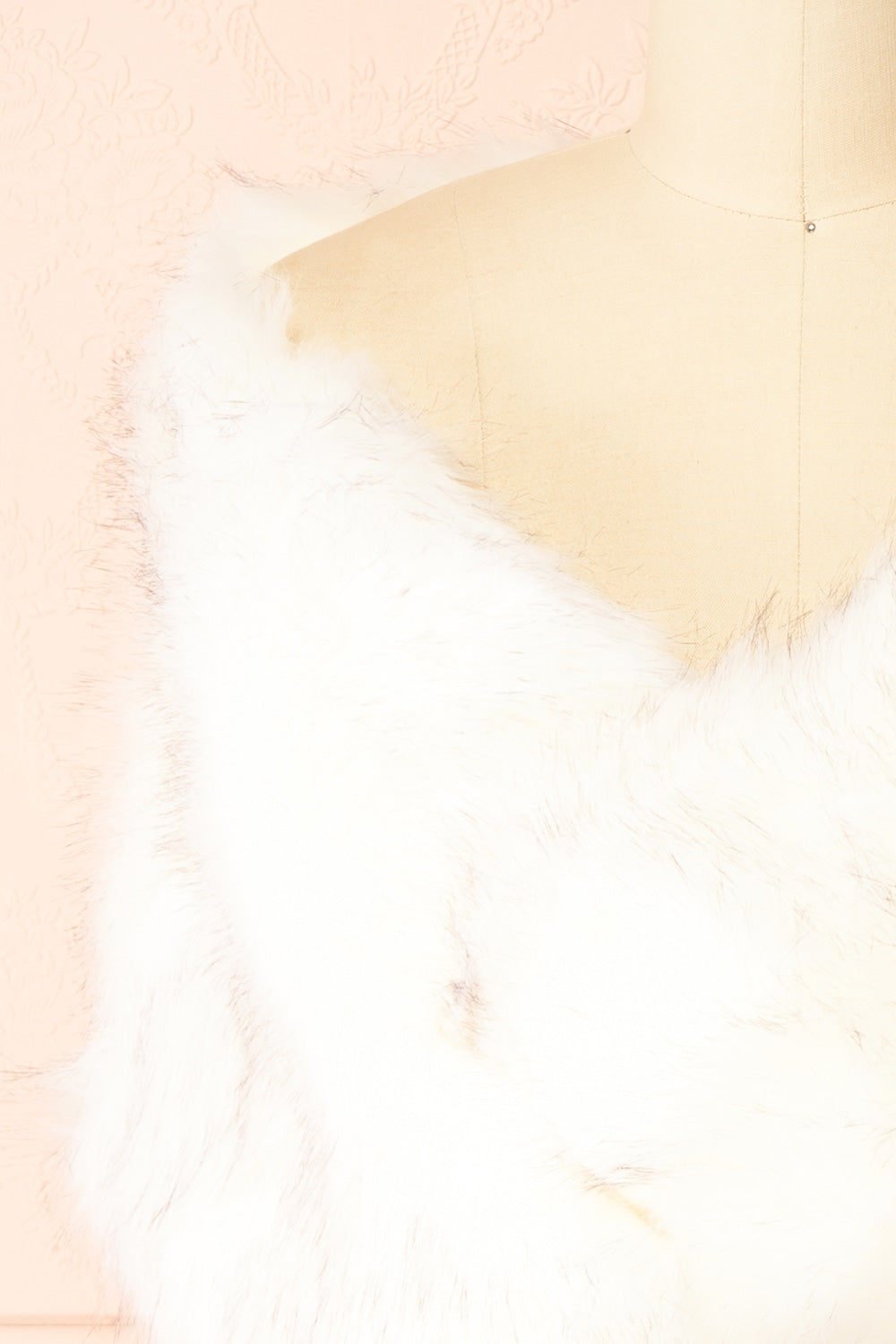 Aglae Silver Faux Fur Shawl Wrap | Boudoir 1861 front